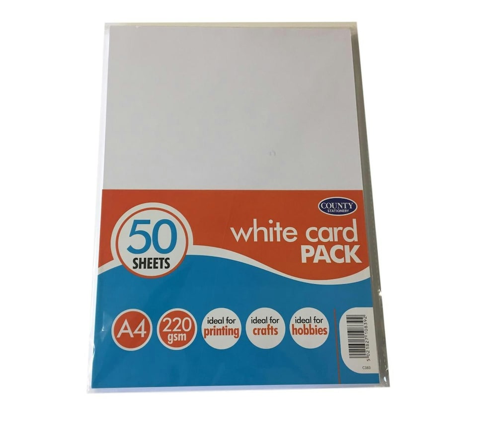 image 1 of 50 A4 White Card Pack 220gsm