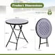 image 2 of COSTWAY Folding Glass Table Portable Patio Coffee Table w/Footpads-Grey