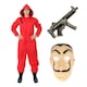 image 1 of Bank Robber Costume, Mask & Inflatable Gun | Red | M