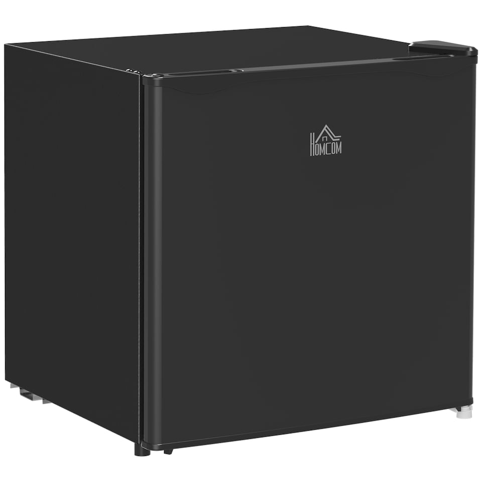 image 1 of HOMCOM 46 Litre Table Top Mini Fridge, Small Fridge with Ice Box, Reversible Door, Adjustable Temperature and Legs for Bedrooms, Home Office, Black