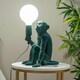 image 2 of ValueLights George Dark Green Velvet Monkey Bedside Table Lamp Animal Light - Bulb Included