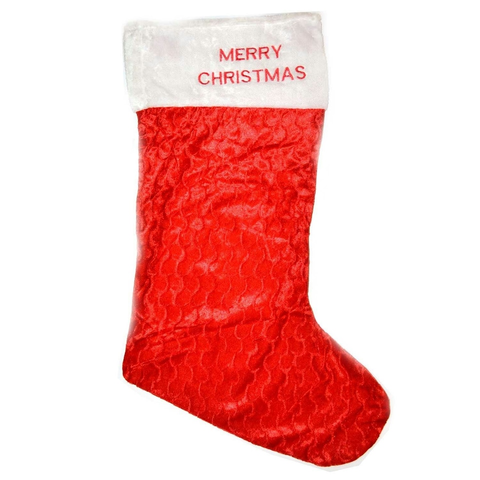 image 1 of Giant Red Velvet Christmas Stocking (88cm)