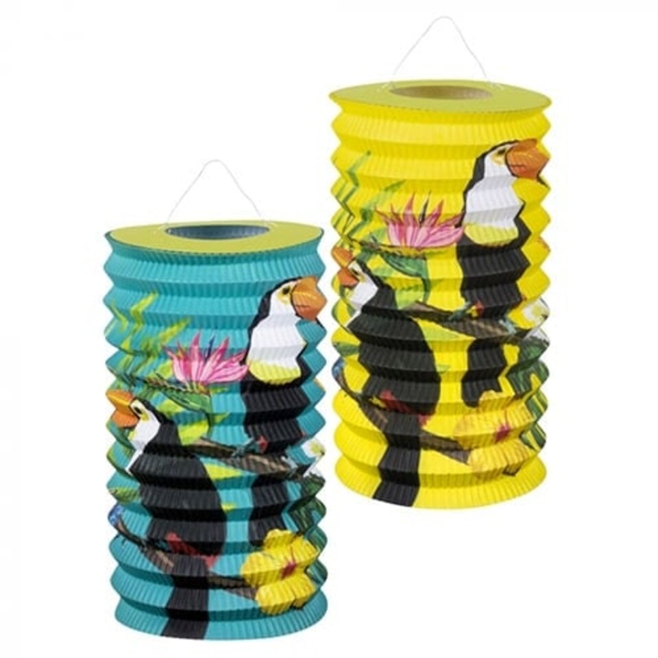 Toucan Hawaiian Paper Lanterns 16cm - Pack of 2