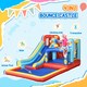 image 3 of Outsunny 4-in-1 Kids Bouncy Castle w Slide, Trampoline, Climbing Wall