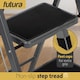 image 6 of Futura 2 Step Ladder Grey, Heavy-Duty Steel Folding Home DIY Step Stool with Wide Non-Slip Steps & Anti Slip Feet 150kg Capacity