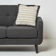 image 2 of Homescapes Veria Handwoven Grey Stripe Kilim Cushion - 45 x 45 cm Grey