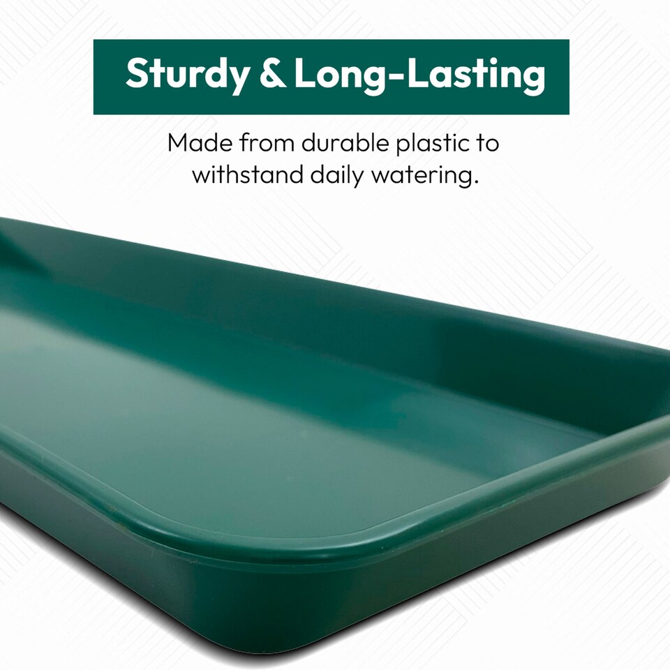 image 1 of 35cm Mini Windowsill Plant Tray Plastic Drip Tray for Indoor Outdoor Plant Pots Pack of 8