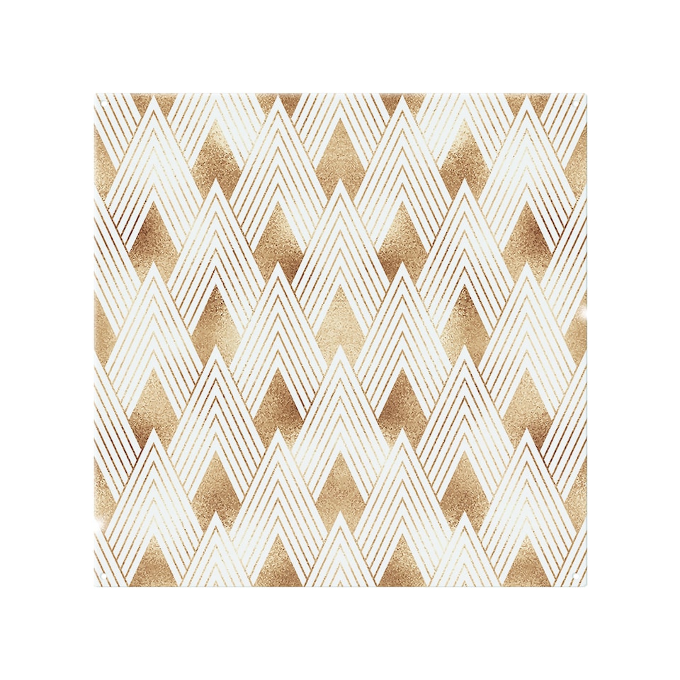 image 1 of Golden Geometric Shapes Splash Back | White