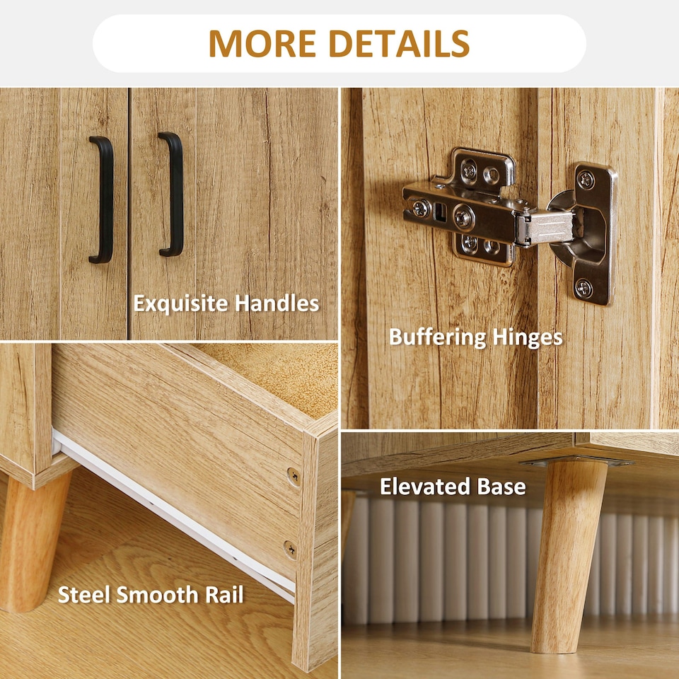 image 1 of HOMCOM 2 Door Wardrobe with 2 Drawers and Hanging Rail for Bedroom