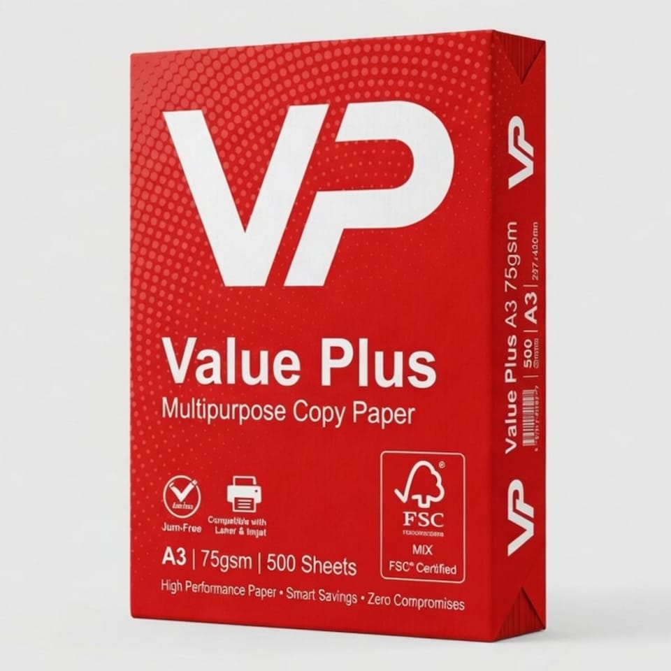 image 1 of A3 Multipurpose Copy Paper 75gsm – 500 Sheets (1 Ream) for Printing & Copier Use, for A3 Printer Paper for Home & Office, High Quaity Printing Paper, Compatible with Laser, Copy, Inkjet.