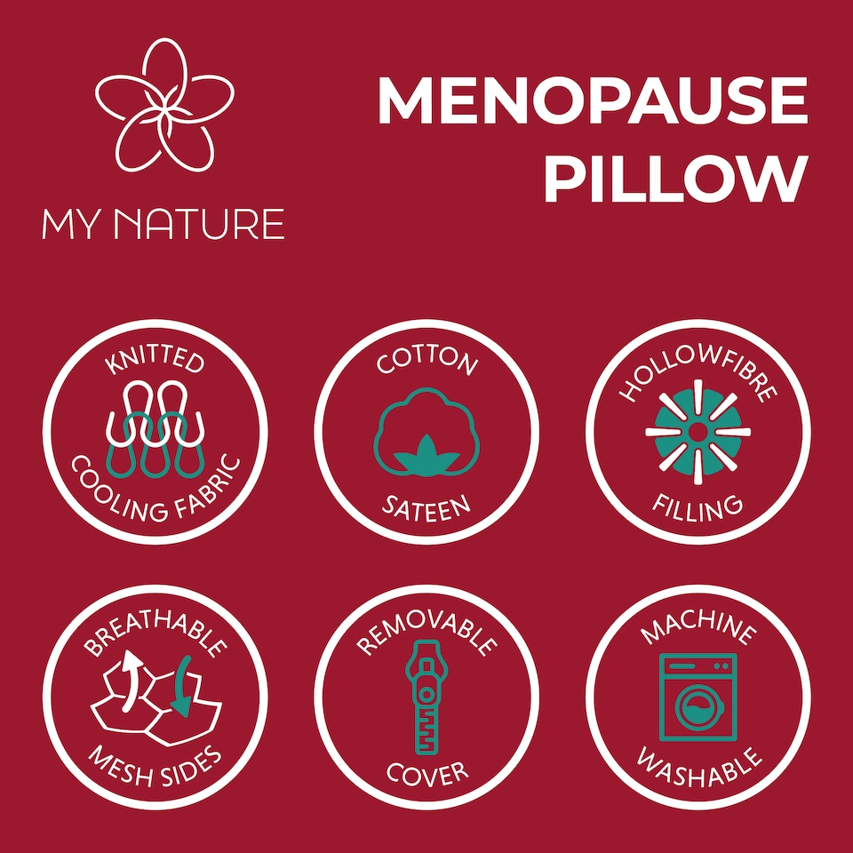 image 1 of Menopause Pillow by My Nature | White | 48 x 74 cm | 1