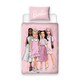 image 1 of Barbie Reversible Figures Duvet Cover Set - Pink/White - Single Pink | Single