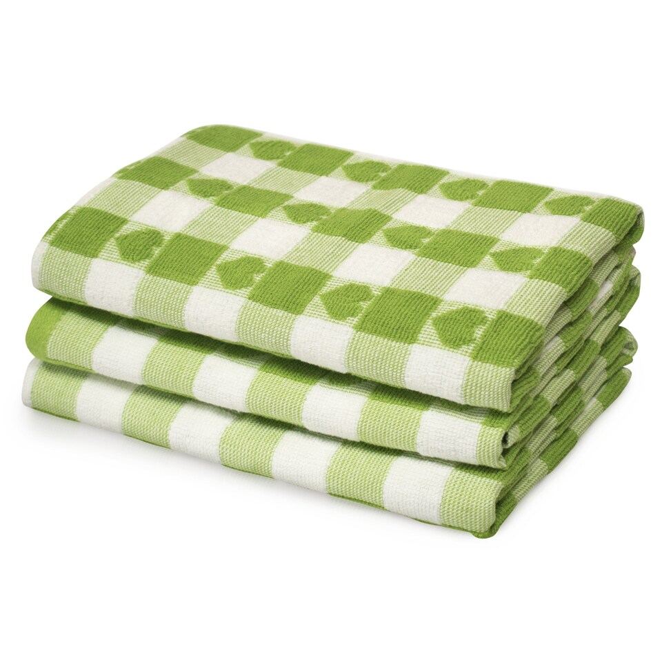 image 1 of Velosso Hearts Check Cotton Tea Towel