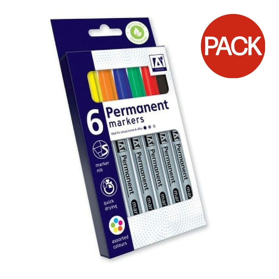 Anker Stat Permanent Marker (Pack Of 6) - Multicoloured - One Size