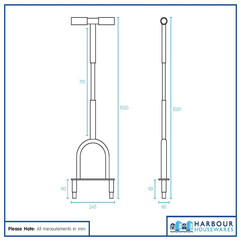 image 1 of Harbour Housewares Hollow Tine Lawn Corer - 24.5cm x 1M - Black