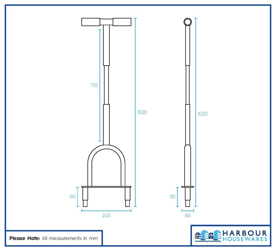 image 1 of Harbour Housewares Hollow Tine Lawn Corer - 24.5cm x 1M - Black