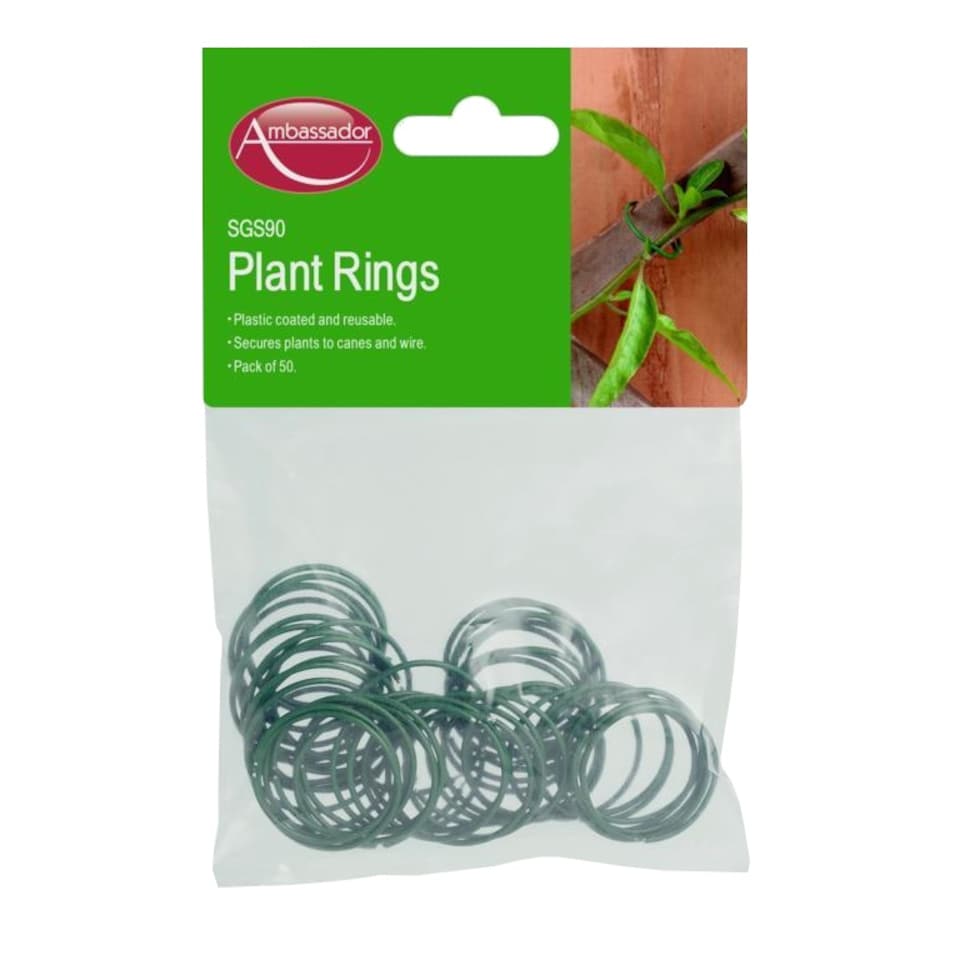 image 1 of Ambassador Coated Plant Rings (Pack of 50) | Green | Green | One Size | 1