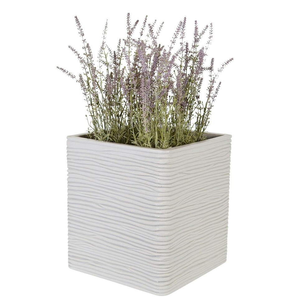 image 1 of 2 x Amalfi Square Multipurpose Home Garden Patio Stone Effect Flower Planters N/A