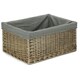 image 4 of Jumbo Antique Wash Lined Wicker Storage Basket | White | White | XL