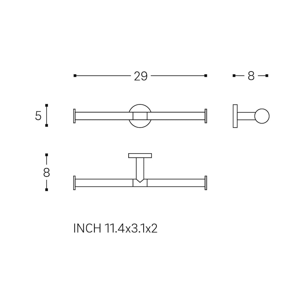 image 1 of COSMIC Double Toilet Roll Holder, Matt Black, Hidden fixings, Start Collection
