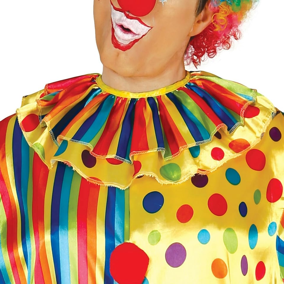 image 1 of Fancy Dress Adult Multi Colour Onesie Clown - S
