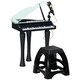 image 1 of AIYAPLAY 32 Keys Kids Piano Keyboard with Stool, Lights, Microphone, Multiple Sounds, Removable Legs, Electronic Musical Instrument for Boys Girls, Black