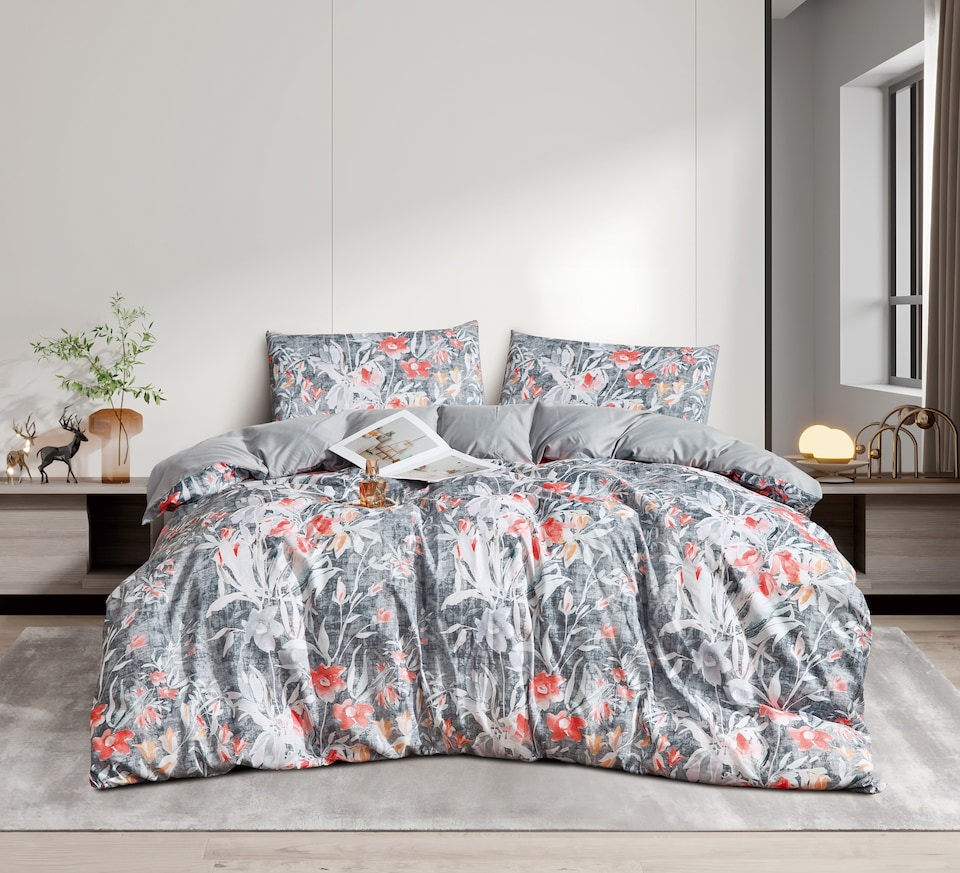 Ezysleep Juliette Floral Printed Duvet Set - Duvet Cover And Matching Pillowcases | Multi