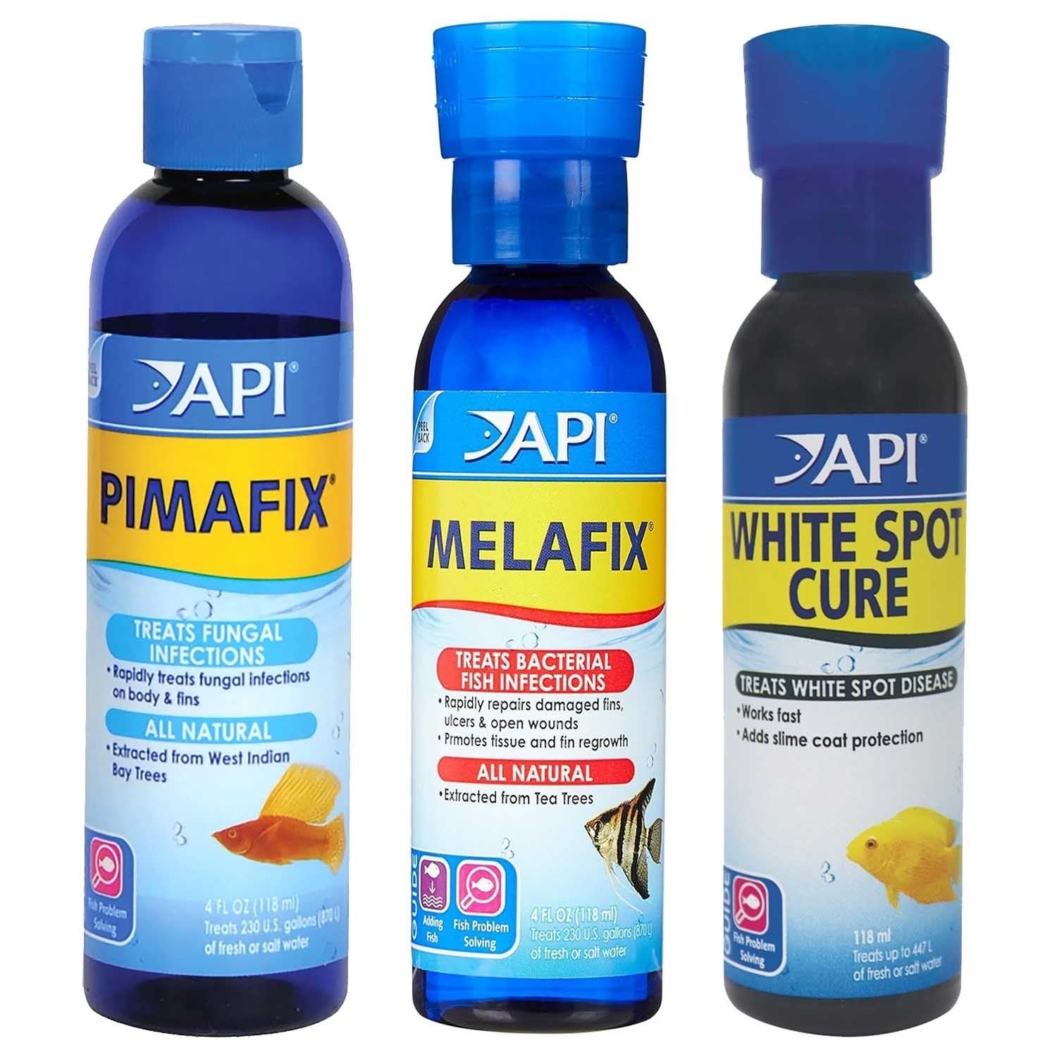 API Fish First Aid Disease Treatment 118ml (3-Pack) Aquarium Medication ...