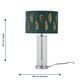 image 9 of Set of 2 Aura - Chrome Table Lamps with Green Fern Cut Out Shades Chrome | Green