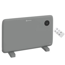 HOMCOM 1200W Electric Panel Heater, Freestanding or Wall Mounted, Convector Heater with LED Display, Open Window Detection, Timer, Overheat Protection, Remote Control, Grey