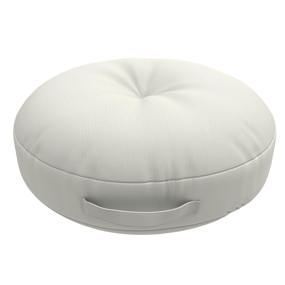 image 1 of Covers&All Sunbrella Round Seat Cushion with Handle, Plush Outdoor Pillows and Chair Cushions, 26 x 5, Canvas Natural
