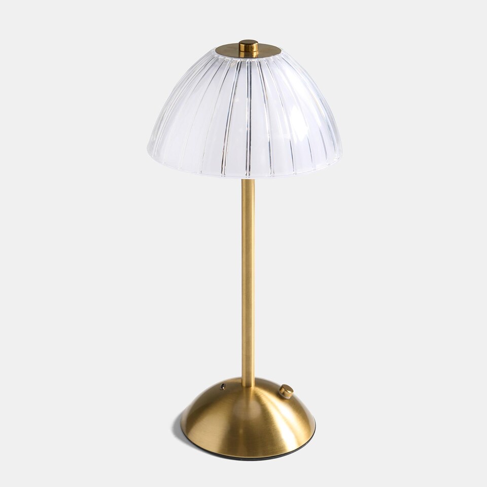 image 1 of OHS Ribbed Dome Bedside Lamp LED Rechargeable Cordless Night Light