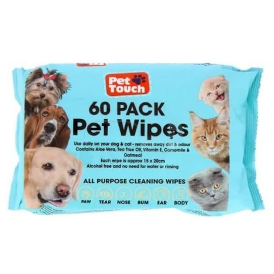 image 1 of Pet Touch Pet Wipes All Purpose 60 Pack | Blue | Blue | 1
