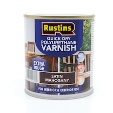 Rustins Quick Drying Polyurethane Varnish Satin Mahogany 1L