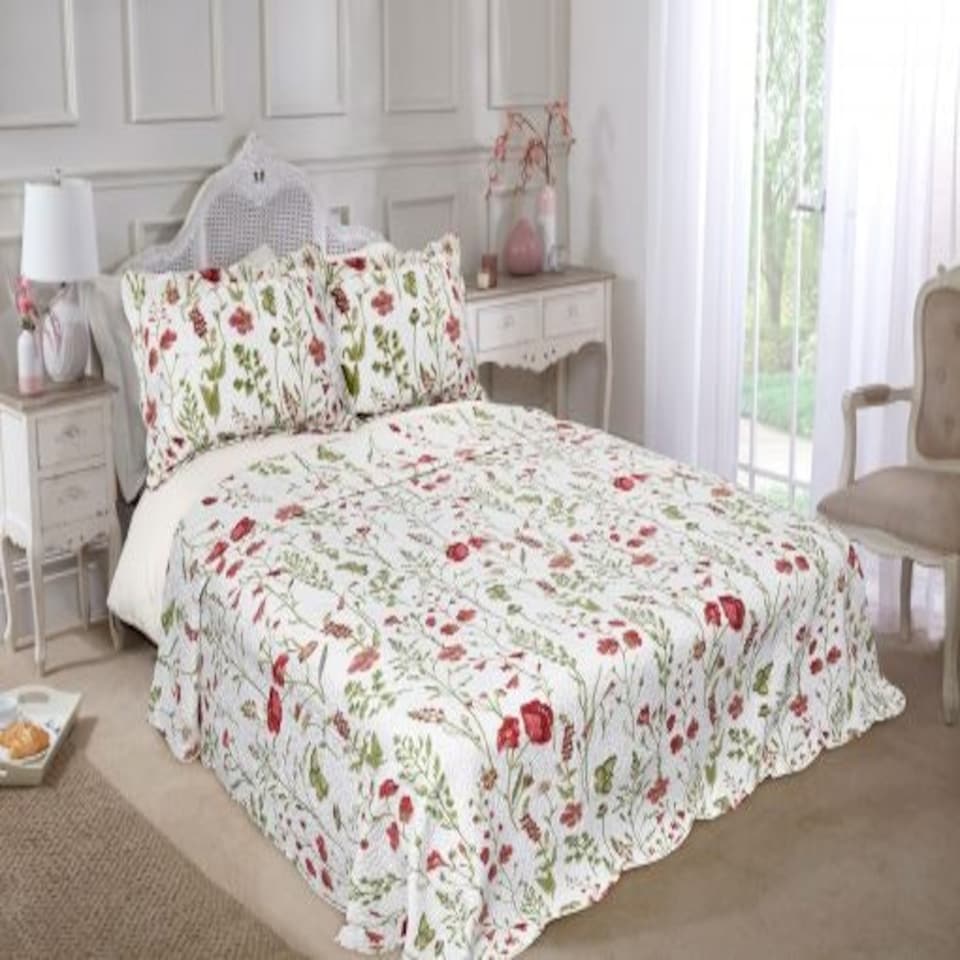 image 1 of Poppies Bedspread Double Bed Multi | Multi | Multi