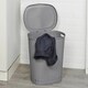 image 5 of 65L Laundry Basket Dirty Washing Clothes Linen Bin Basket with Line Design & Lid | Grey | Grey