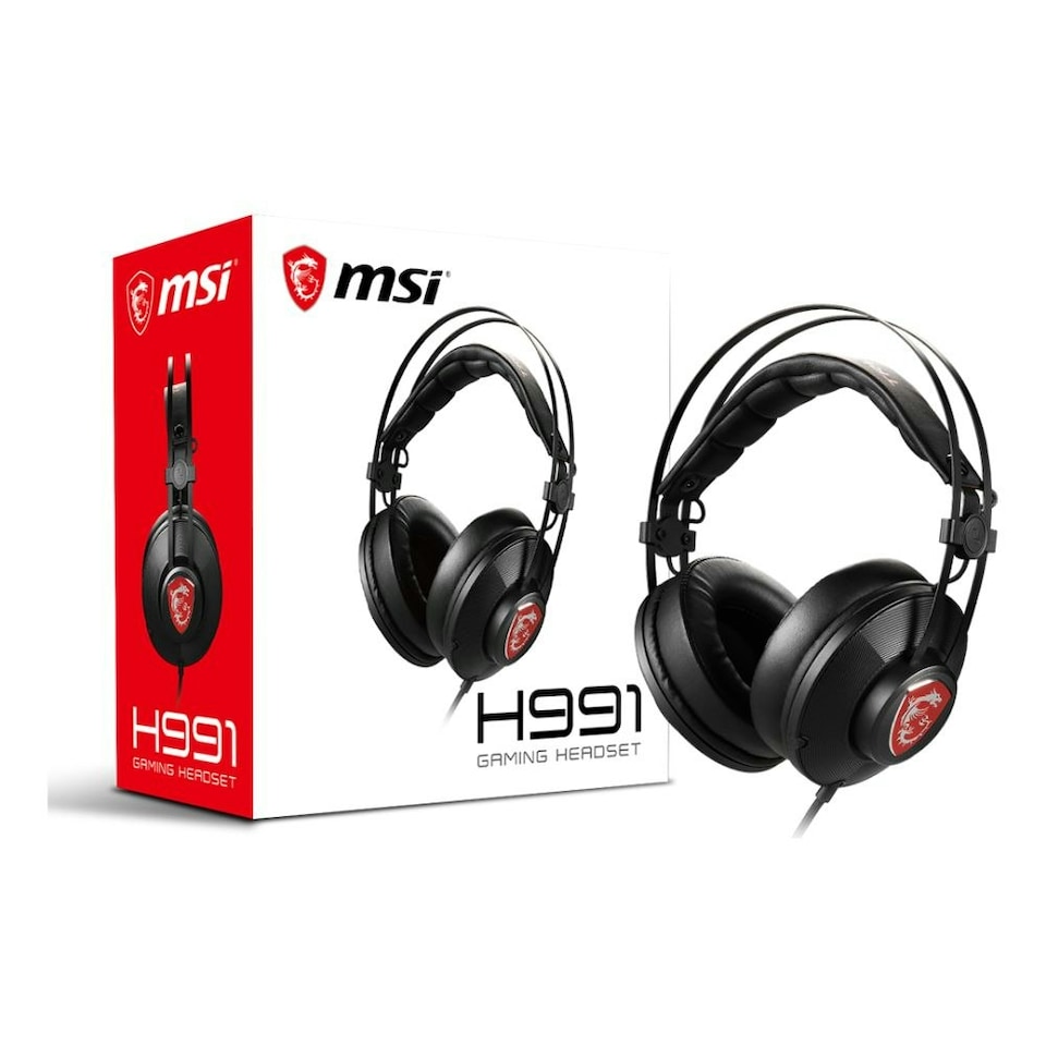 image 1 of MSI H991 Wired Gaming Headset with Microphone - Black