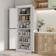 image 2 of HOMCOM 184cm Freestanding Kitchen Cupboard with 4 Doors, Modern Storage Cabinet Organizer with 6-Tier Shelving and 4 Adjustable Shelves, White