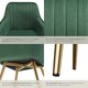 image 5 of Dining Chair Marilyn - quilted velvet, continuous backrest, gold steel legs | Green | dark green/gold | 1