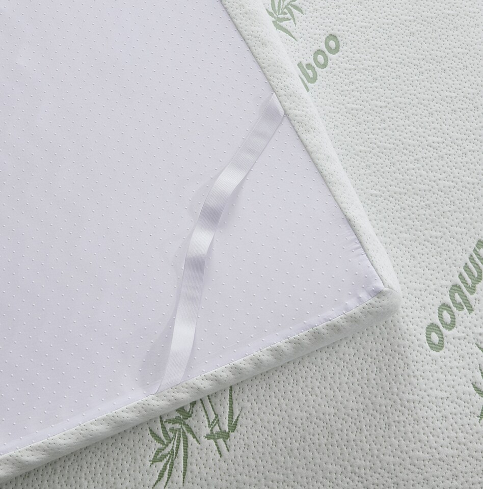 image 1 of Ezysleep Super Soft Bamboo Anti Allergic Memory Foam Mattress Topper 2 Inch | White | White