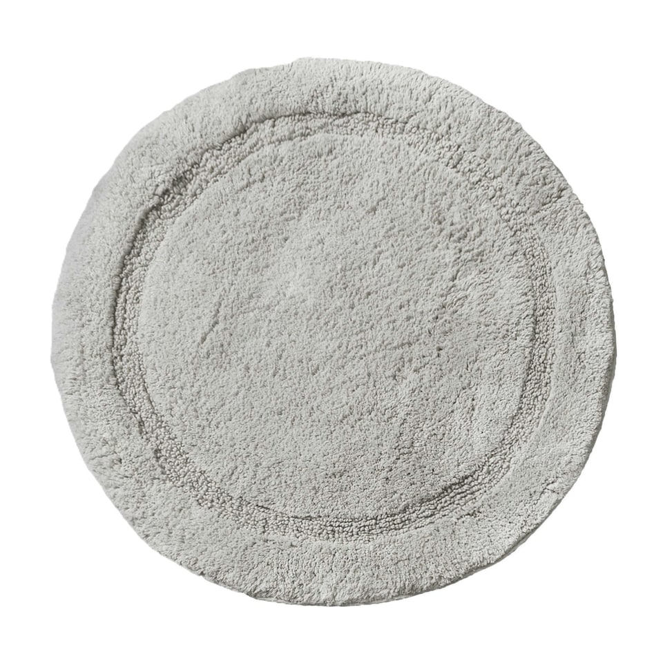 image 1 of Round Bath Mat 100% Cotton - Dove Grey
