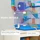 image 7 of Pawhut 5 Tier Hamster Cage, Gerbil Cage with Tube Exercise Wheels, Tunnel, Water Bottle, Dishes, Blue, 58H x 46L x 30Wcm
