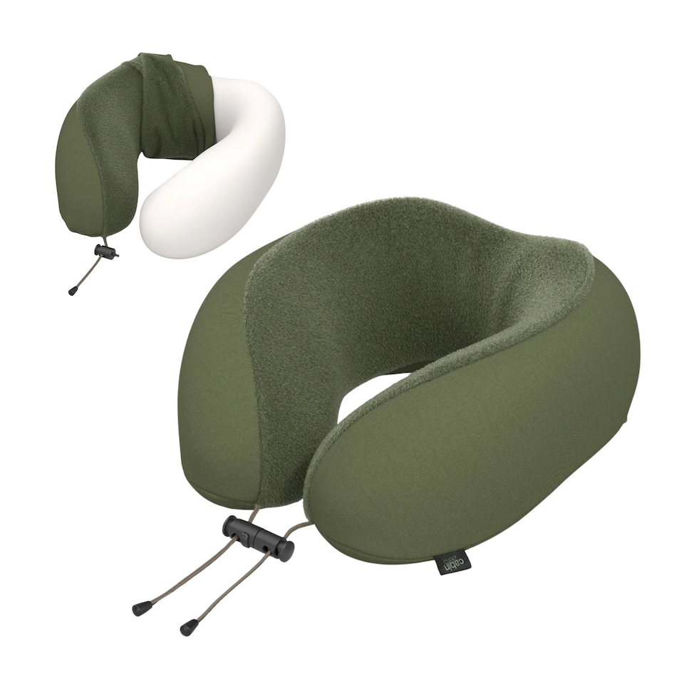 image 1 of CabinZero Classic Travel Pillow, Memory Foam Neck Pillow for Airplane & Travel | Green | GEORGIAN KHAKI