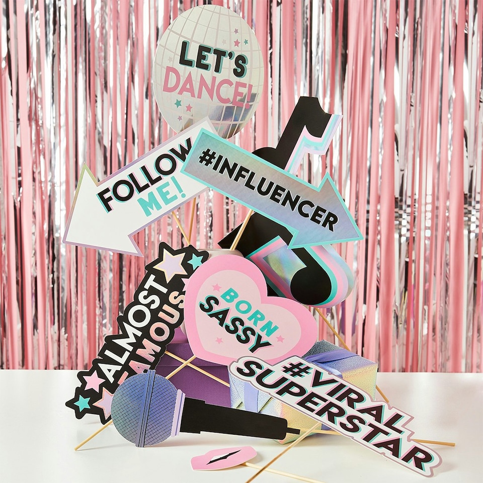image 1 of Let's Dance Card Photo Props - Pack of 10