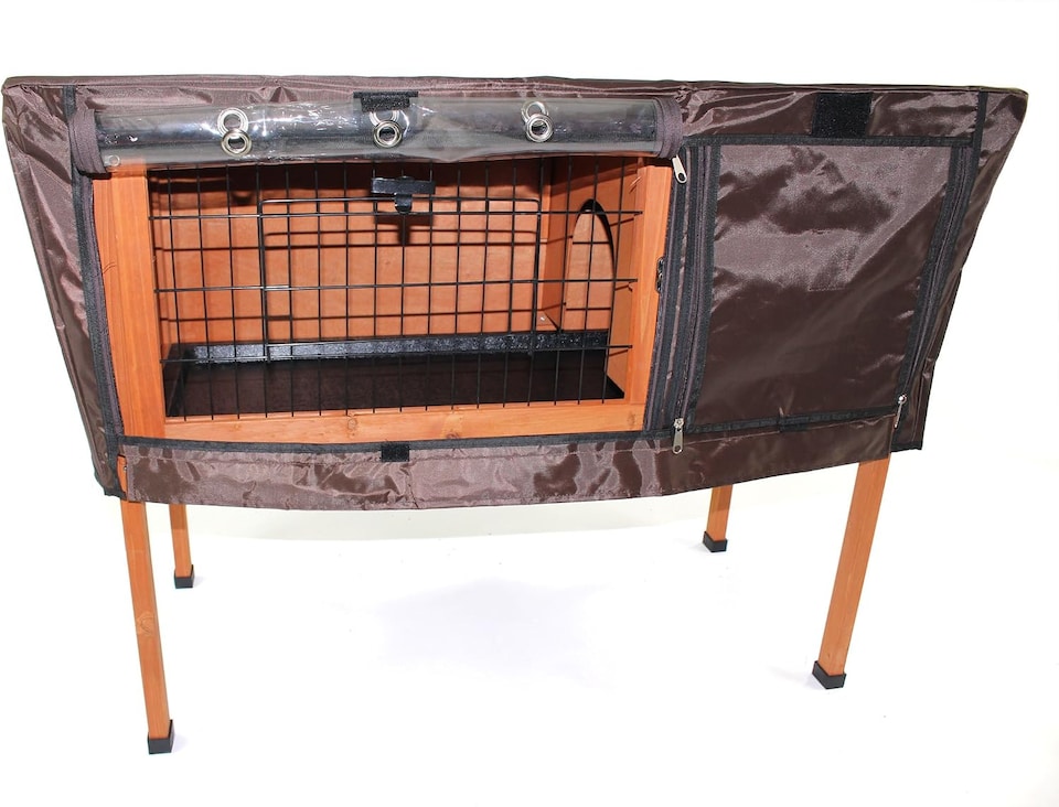 Actiaspet Wooden Rabbit & Guinea Pig Hutches with Optional Waterproof Cover (Wood, Single Tier - 3ft + Cover)