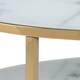 image 6 of Alisma Round Coffee Table with White Crystal Clear Marble Glass Top & Gold Legs