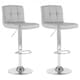 image 1 of Set of Two Cuban Grey Faux Leather Bar Stool