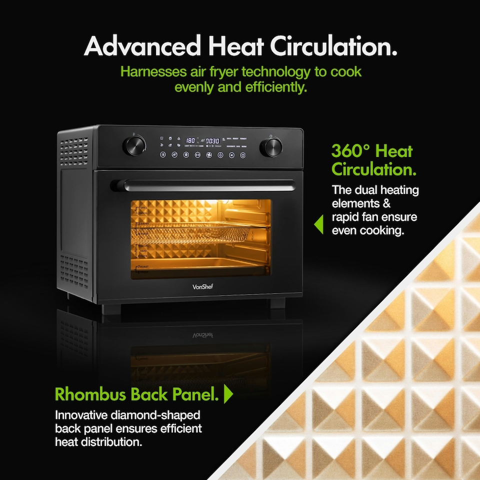 image 1 of Air Fryer Oven 28L with Rotisserie Digital Countertop 1800W