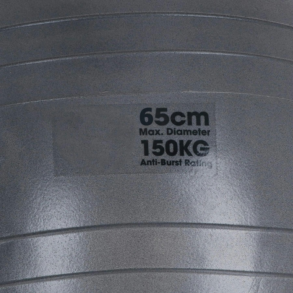 image 1 of Swiss Exercise Ball Anti Burst 150kg for Yoga, Fitness Pilates Core Workouts 65cm Grey