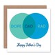 image 1 of Dope Rad Dad Simple Fun Venn Diagram Father's Day Card